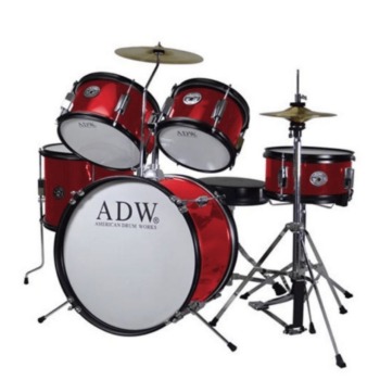 5PC JUNIOR DRUMSET RED (AW-ADJ5J-RD)