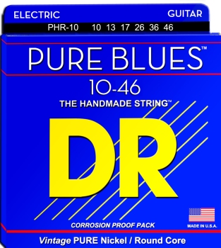 DR Strings PHR-10 Pure Blues Nickel Round Core Electric Guitar Strings (DR-PHR-10)