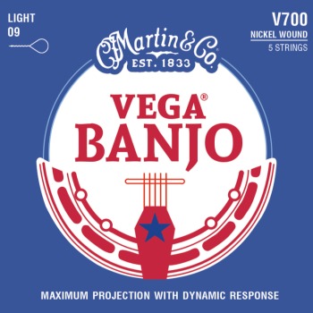Martin Vega Banjo V700 Nickel Wound 5 Strings Light 09 Standard (MR-V700)