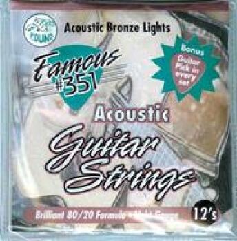 Famous # 351  Guitar Strings Acoustic Light 12's (PC-PBP351-12)