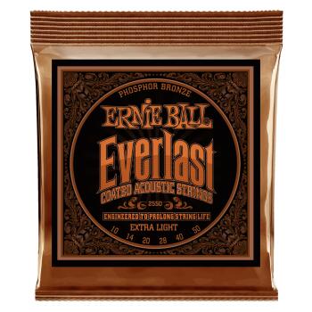 Everlast Extra Light Coated Phosphor Bronze Acoustic Guitar Strings -  (ER-P02550)
