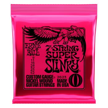 Super Slinky 7-String Nickel Wound Electric Guitar Strings - 9-52 Gaug (ER-P02623)