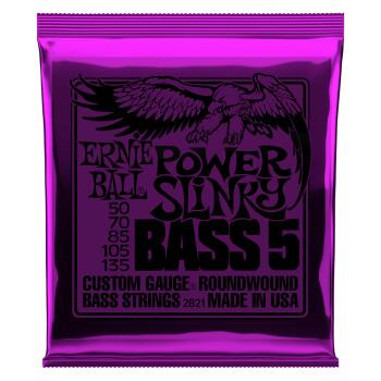 Power Slinky 5-String Nickel Wound Electric Bass Strings - 50-135 Gaug (ER-P02821)
