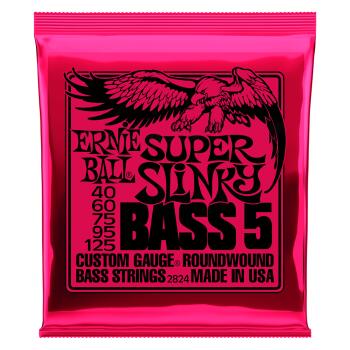 Super Slinky 5-String Nickel Wound Electric Bass Strings - 40-125 Gaug (ER-P02824)