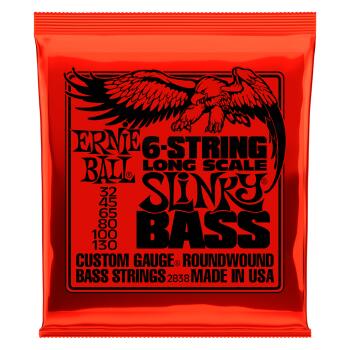 Slinky Long Scale 6-String Nickel Wound Electric Bass Strings - 32-130 (ER-P02838)