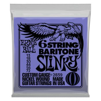 Slinky 6-String w/ small ball end 29 5/8 scale Baritone Guitar Strings (ER-P02839)
