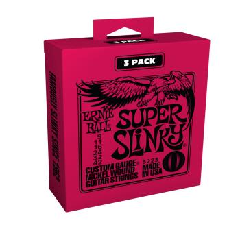 Super Slinky Nickel Wound Electric Guitar Strings 3 Pack - 9-42 Gauge (ER-P03223)