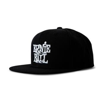 Black with White Stacked Ernie Ball Logo Hat (ER-P04154)