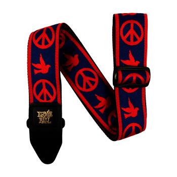Ernie Ball Red and Blue Peace Love Dove Jacquard Strap (ER-P04698)