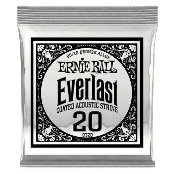 .020 Everlast Coated 80/20 Bronze Acoustic Guitar Strings 6 Pack (ER-P10320)
