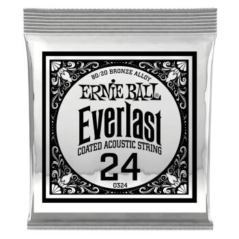 .024 Everlast Coated 80/20 Bronze Acoustic Guitar Strings 6 Pack (ER-P10324)