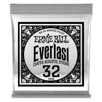 .032 Everlast Coated 80/20 Bronze Acoustic Guitar Strings 6 Pack (ER-P10332)