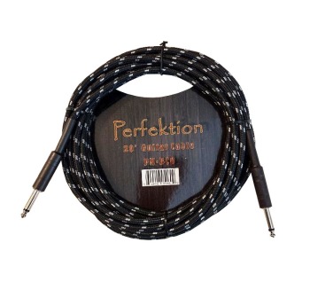 Perfektion Braided 20' Instrument Cable - Black/White (PE-PM-BCB)