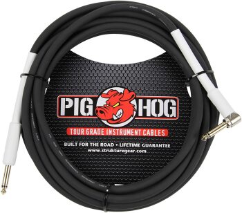 Pig Hog PH10R High Performance 8mm 1/4" to 1/4" Right-Angle Guitar Ins (PI-PH10R)
