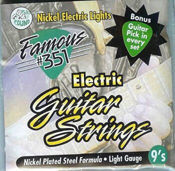 Famous #351 SE-351-9 Nickel Electric Guitar Strings-Light Gauge, Bonus (PC-SE-351-9)