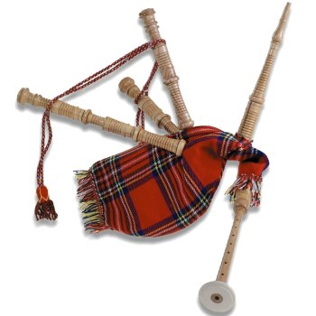 Grover Trophy W600 Junior Size Scottish Bagpipes, Red Tartan (GO-GV-W600)