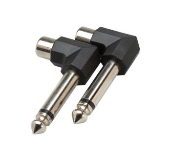 Hosa GPR-123 Right-Angle Adaptors RCA to 1/4" TS. (2 Pack) (HS-GPR123)