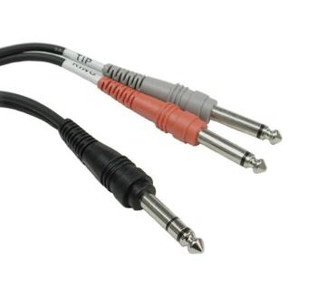 Hosa STP-201 Insert Cable 1/4" TRS to Dual 1/4" TS. 1m (HS-STP201)